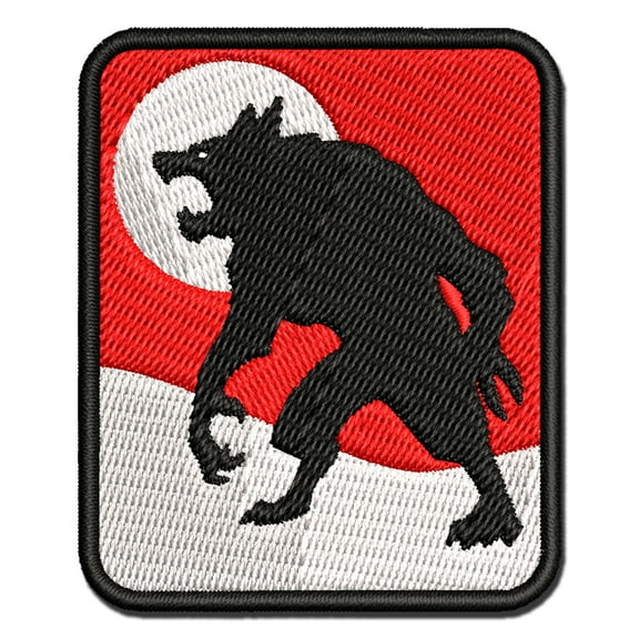 Ferocious Werewolf Monster Halloween Applique Multi-Color Embroidered Iron-On Patch - 2.0 Inch Mini