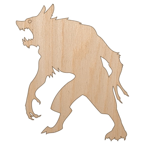 Ferocious Werewolf Monster Halloween Wood Shape Unfinished Piece Cutout Craft DIY Projects - 4.70 Inch Size - 1/8 Inch Thick