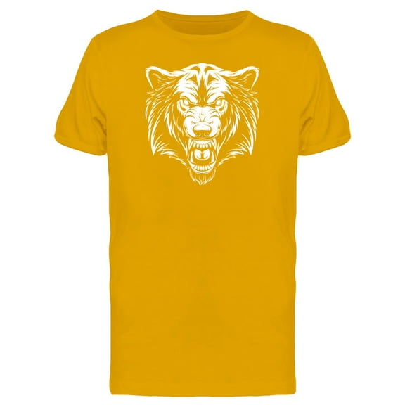 Ferocious Wolf White Outline T-Shirt Men -Image by Shutterstock, Male Medium