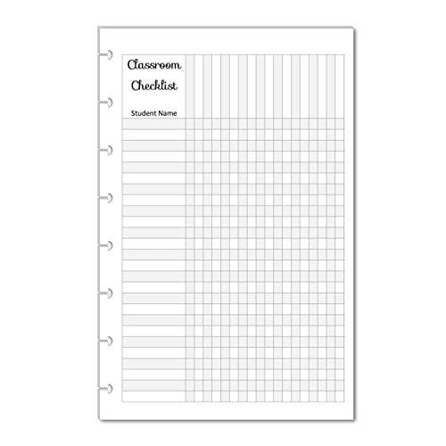 FeroniArt FH-KVGJ-29G5 Half Letter Size Classroom Checklist Refills, 5.5" x 8.5", 50 Pages