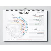 FeroniArt Habit Tracker Inserts 8 x 10 Planners & Appointment Book, 30 Pages, 30 Count Pack