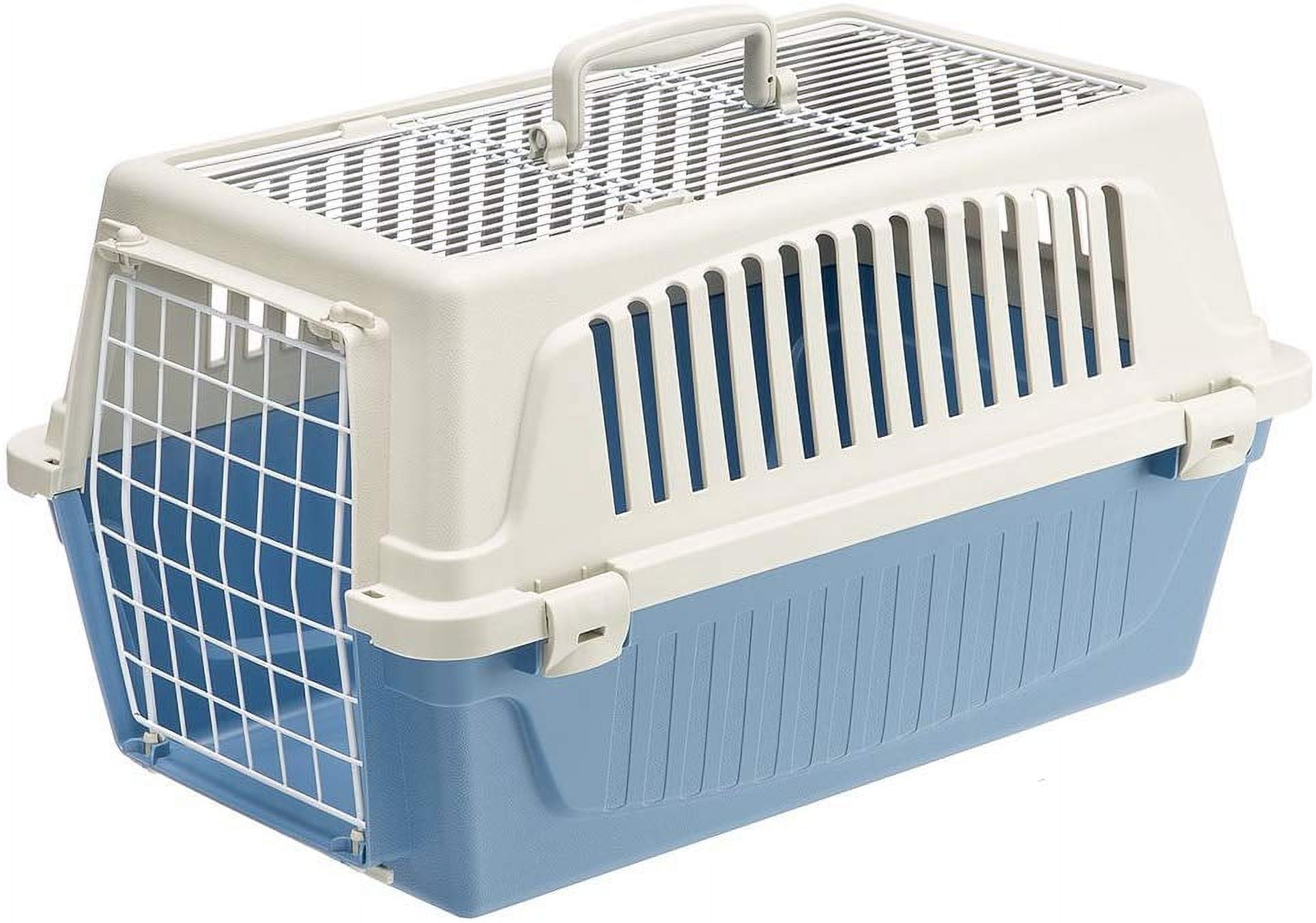 Extra Small Blue Plastic Pet Carrier with Top and Front Door Access