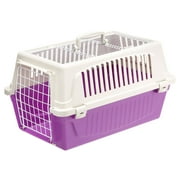 Ferplast ATLAS Two Door Top Load Plastic Kennel Carrier, For Small Cat or Dog, Purple 22 inch
