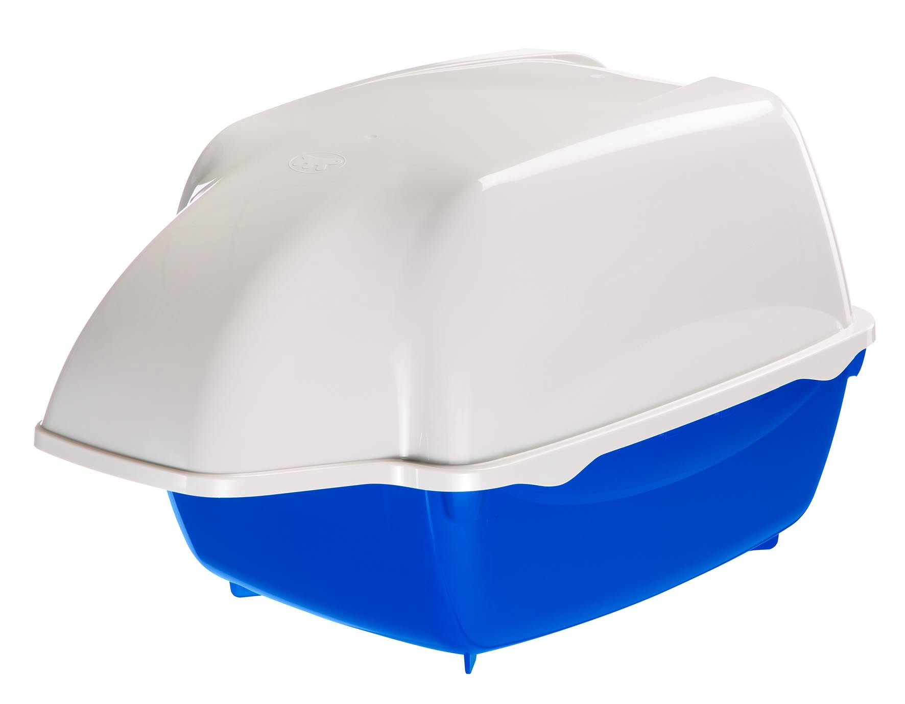 Ferplast Cosmic Outdoor Cat Litter Box - Waterproof Dog-Proof Cat Toilet with Tunnel Entry, High-Sided Base for Litter Containment, Easy-Clean Design, Durable Thermoplastic Resin in Blue