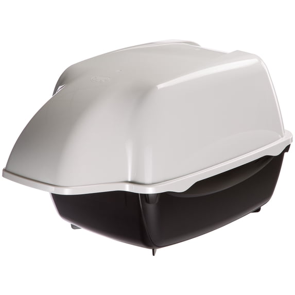 Ferplast Cosmic Outdoor Cat Litter Box - Waterproof Dog-Proof Cat Toilet with Tunnel Entry, High-Sided Base for Litter Containment, Easy-Clean Design, Durable Thermoplastic Resin in Black