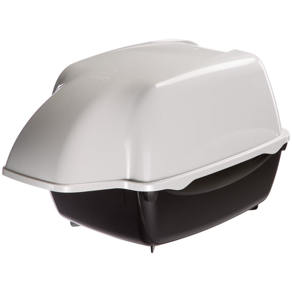 Ferplast Cosmic Outdoor Cat Litter Box - Waterproof Dog-Proof Cat Toilet with Tunnel Entry, High-Sided Base for Litter Containment, Easy-Clean Design, Durable Thermoplastic Resin in Black