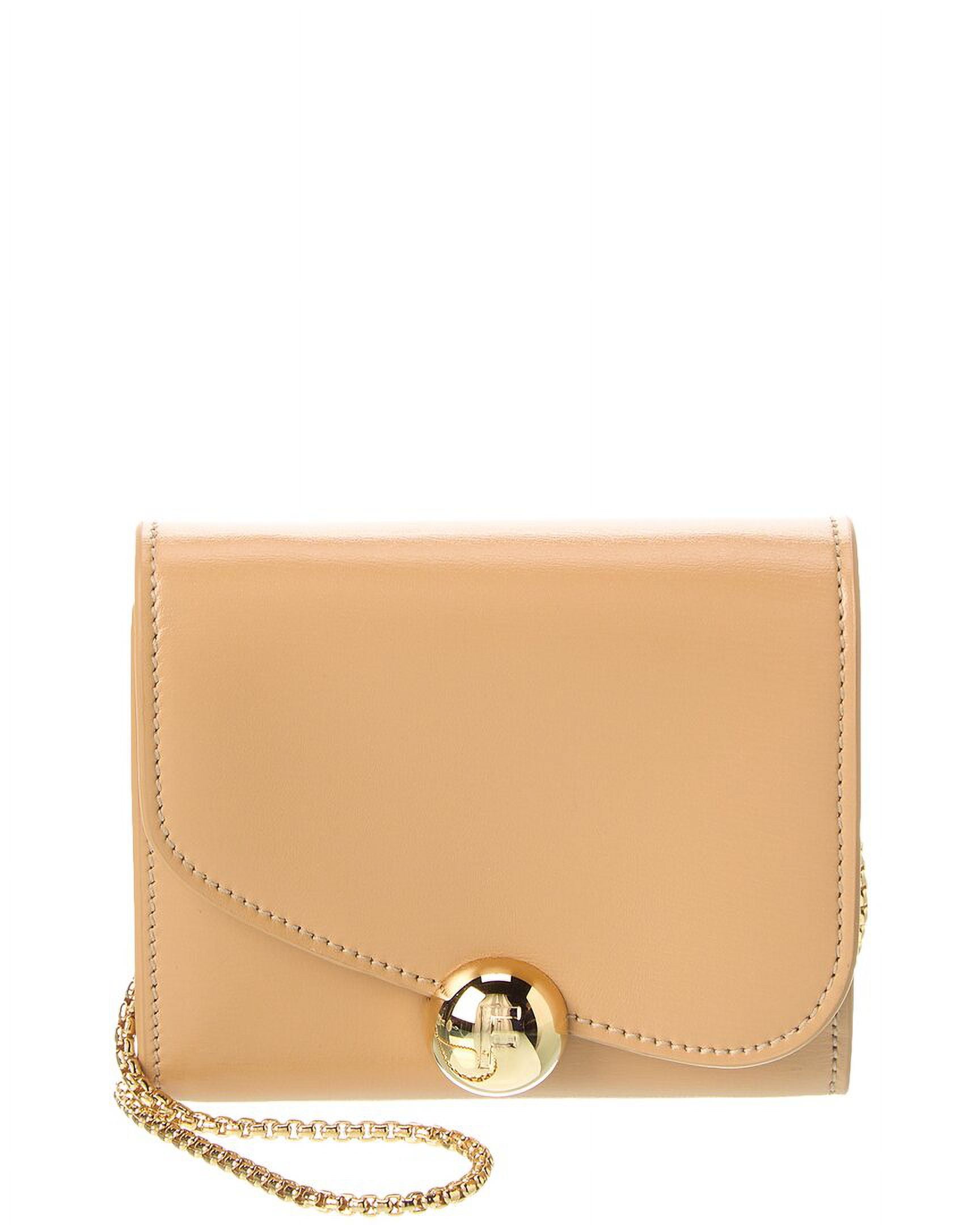 Ferragamo Asymmetrical Flap Leather Compact Wallet On Chain Ferragamo Asymmetrical Flap Leather Compact Wallet On Chain