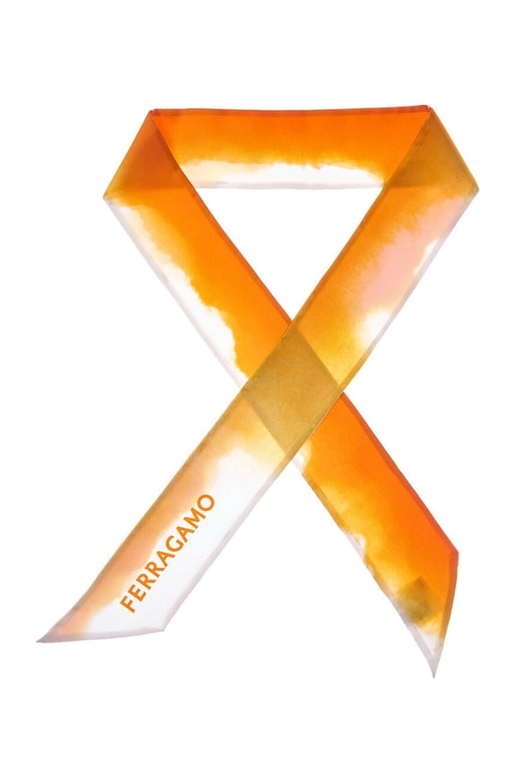 Logo Silk Scarf, Orange