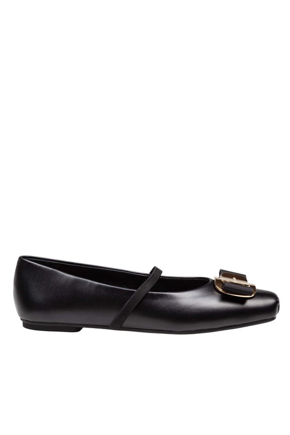 Zina Leather Ballerina Flats, Black Black (Women's)