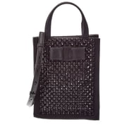 Ferragamo Small Suede Tote, Black
