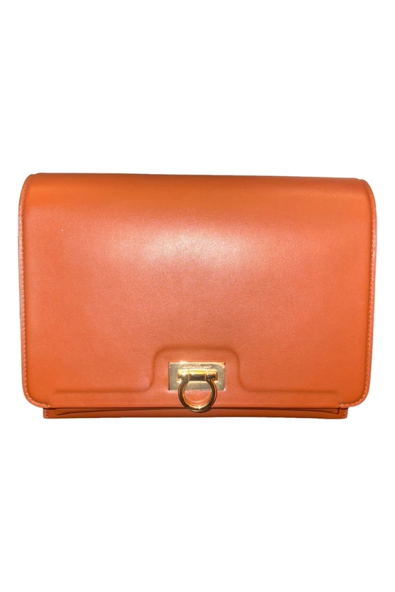 Trifolio Soft Leather Flap Crossbody Bag Cognac Brown NEW