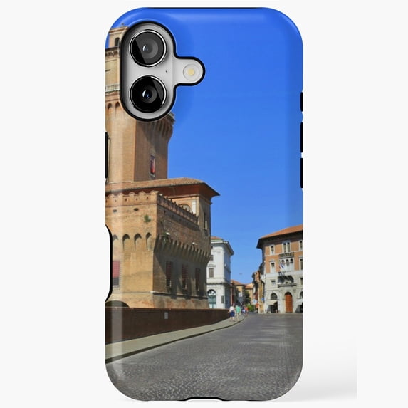 Ferrara Italy Street Scene Illustration iPhone Case 17 to 11 Pro Max