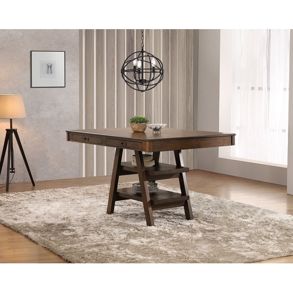Ferrara Walnut 2-Drawer Counter Height Table