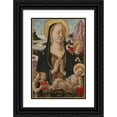 thumbnail image 1 of Ferrarese 15th Century 13x18 Black Ornate Wood Framed Double Matted Museum Art Print Titled - Madonna and Child with Angels (C. 1455-1470), 1 of 5
