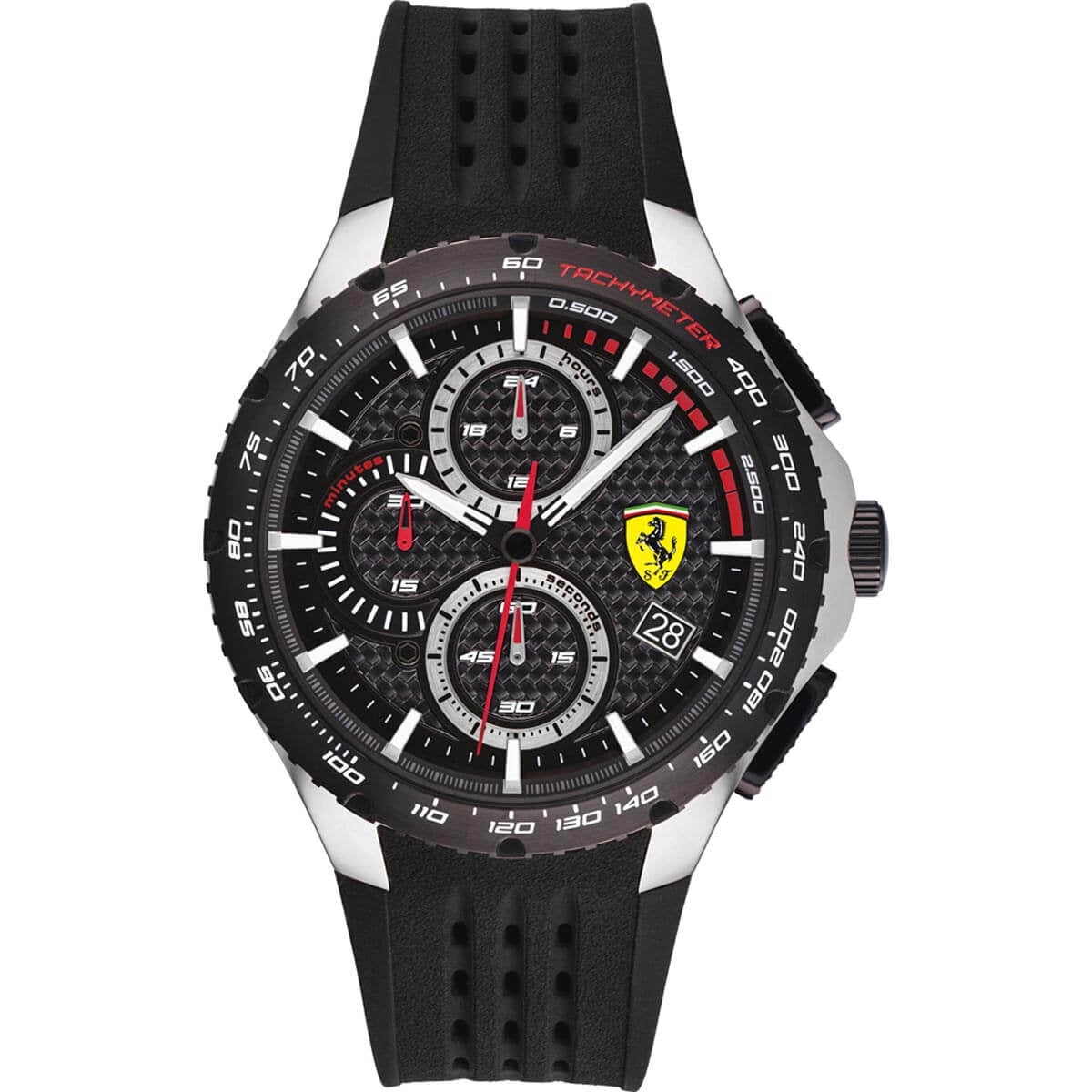 Ferrari 0830732 Men's Pista Black Dial Silver Tone Case Watch