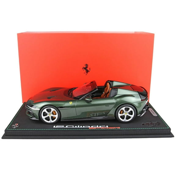 Ferrari 12Cilindri Spider Tuscany Green Metallic Limited Edition to 112 pieces Worldwide 1/18 Model Car by BBR