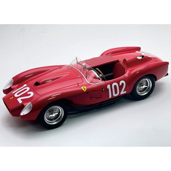 Ferrari 250 TR Pontoon-Fender #102 "Scuderia Ferrari" 3rd Place "Targa Florio" (1958) w/Case 1/18 Model Car by Tecnomodel.
