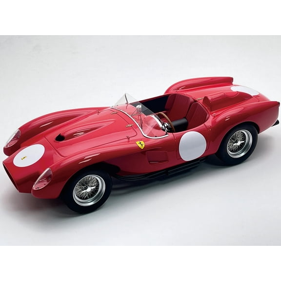 Ferrari 250 TR Pontoon-Fender "Press Clienti Corsa 1958" Rosso Corsa Red w/White Graphics w/Case 1/18 Model Car by Tecnomodel.