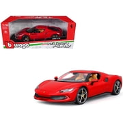 Ferrari 296 GTB Red "Race + Play" Series 1/18 Die Cast Model Car by Bburago