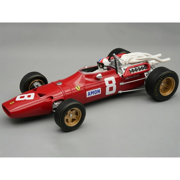 Ferrari 312/67 #8 Chris Amon 3rd Place F1 "German GP" (1967) "Mythos Series" with Figure and Case 1/18 Model Car by Tecnomodel