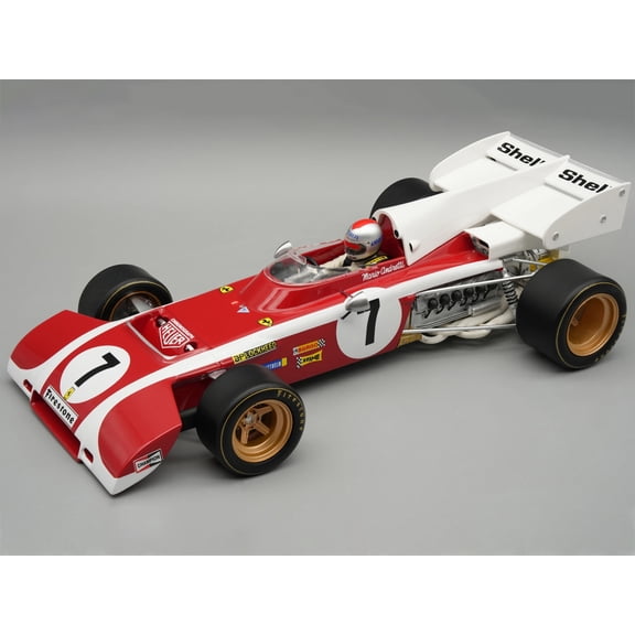 Ferrari 312 B2 #7 Mario Andretti F1 "South African GP" (1972) "Mythos Series" with Figure and Case 1/18 Model Car by Tecnomodel