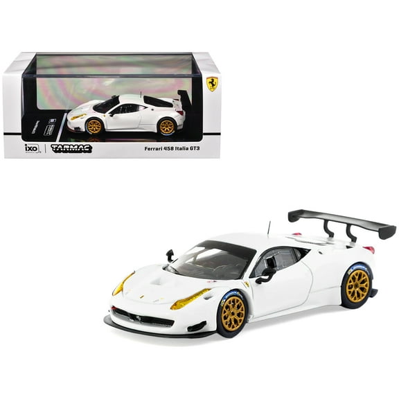 Ferrari 458 Italia GT3 White with Gold Wheels "Road64" Series 1/64 Diecast Model Car by Tarmac Works