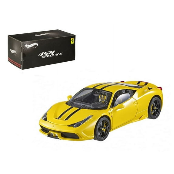 Ferrari 458 Italia Speciale Yellow Elite Edition 1/43 Diecast Car Model by Hotwheels