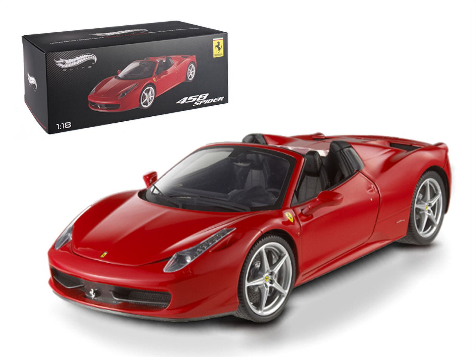 1/18 Hot Wheels Hotwheels Ferrari 458 Italia Spider (Black