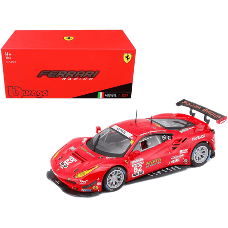 Ferrari 488 GTE #62 G. Fisichella - T. Vilander - J. Calado 24 Hours of Daytona (2017) 1/43 Diecast Model Car by Bburago