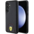 thumbnail image 1 of Ferrari Carbon Stitched Bottom Hard Case for Samsung Galaxy S24 6.2"  Black- FEHCS24SN3PUK, 1 of 6