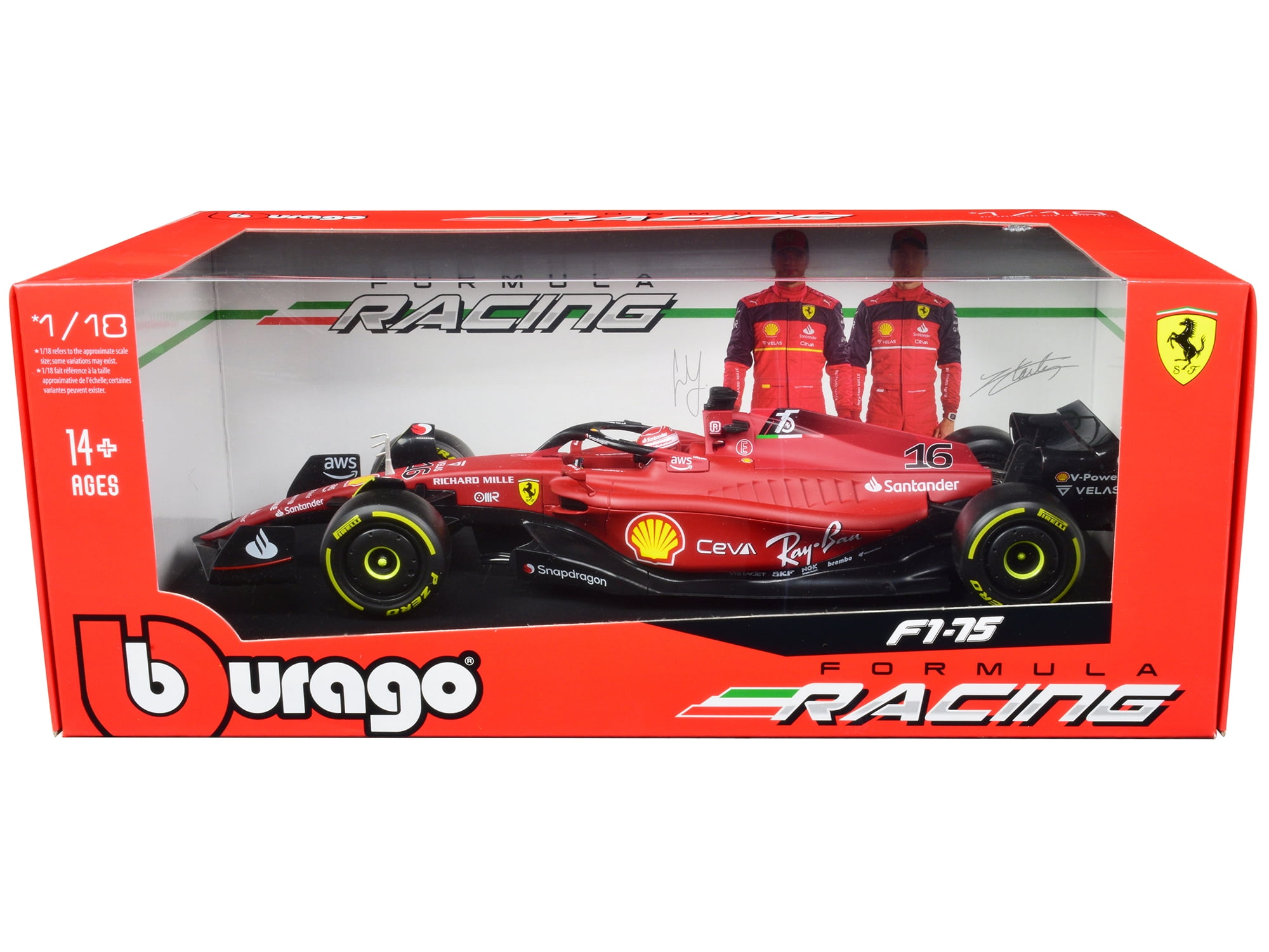Ferrari F1-75 #16 Charles Leclerc Ferrari Racing Formula One F1 (2022)  Formula Racing 1/18 Diecast Model Car by Bburago