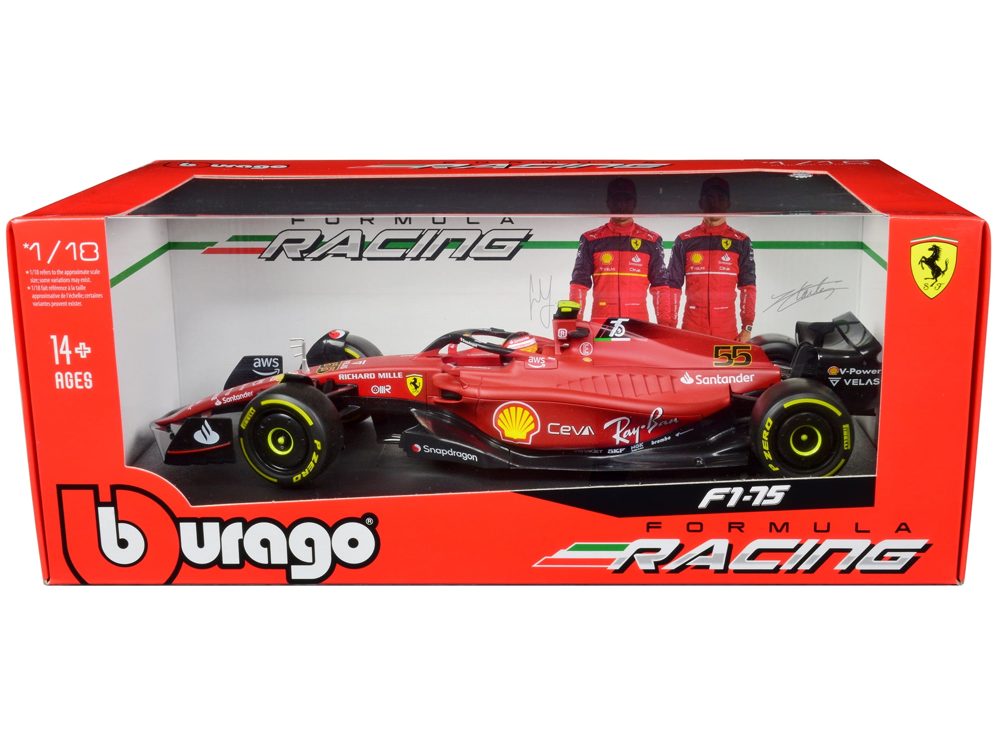  HTLNUZD Bburago 24 1/24 2022 Nuevo F1-75#55 para Ferrari 75  aniversario Sainz Estático Fórmula Uno Aleación Coche de carreras de  aleación Die Cast Vehículos Modelo Regalo Coleccionable : Arte y  Manualidades