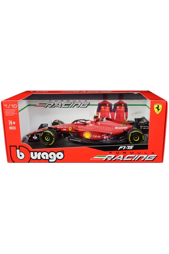 Ferrari F1-75 #55 Carlos Sainz "Ferrari Racing" Formula One F1 (2022) "Formula Racing" Series 1/18 Diecast Model Car by Bburago