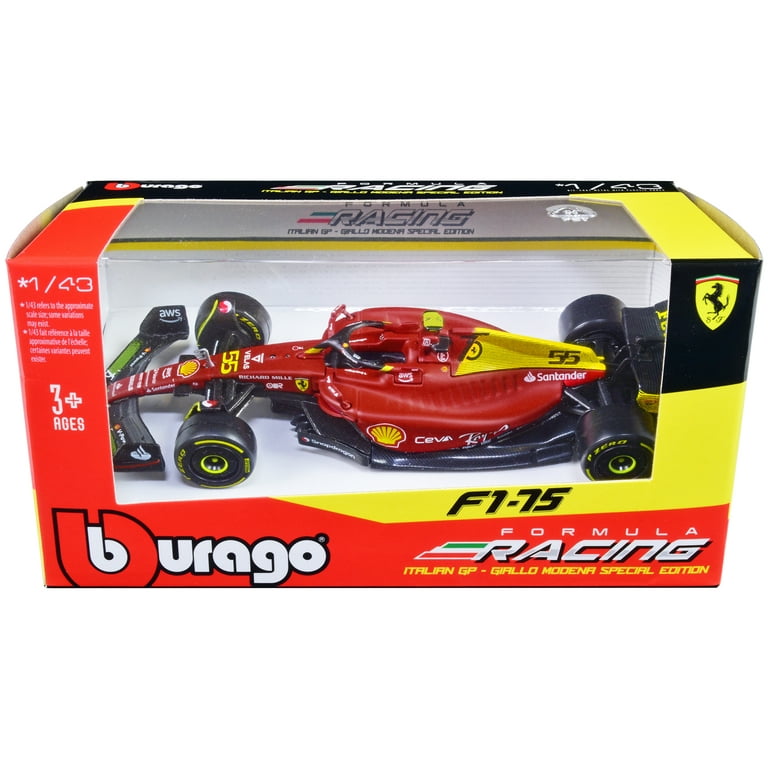 Ferrari F1-75 #55 Giallo Modena Formula One F1 Italian GP (2022) Formula  Racing Series 1/43 Diecast Model Car by Bburago 