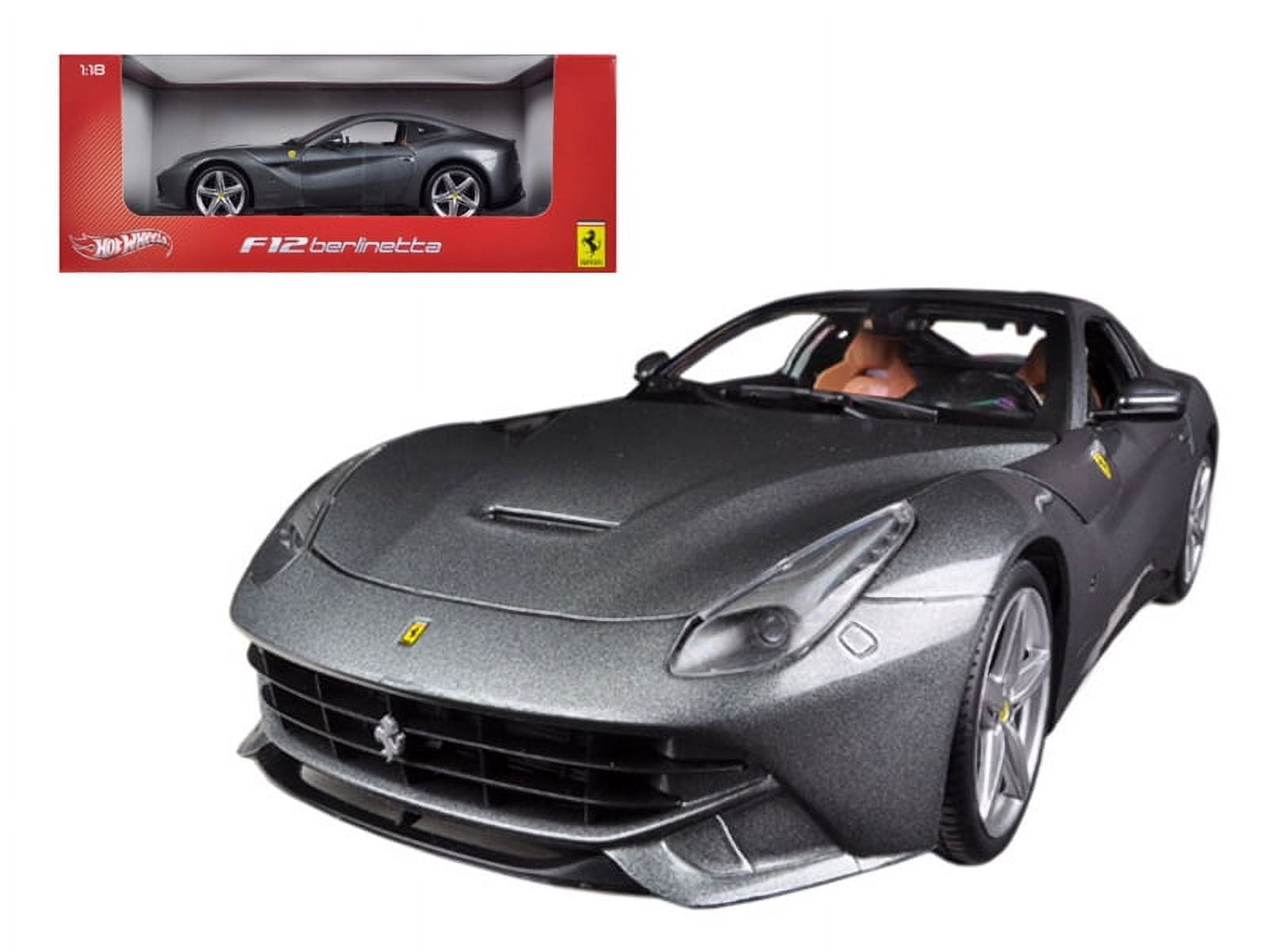 Ferrari F12 Berlinetta Grey 1/18 Diecast Car Model by Hotwheels