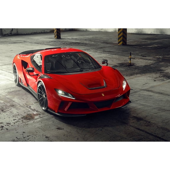 Ferrari F8 Tributo Red Car Art Home Decor - 24x36 Inch Laminated Poster - Stunning Detail and Bold Colors