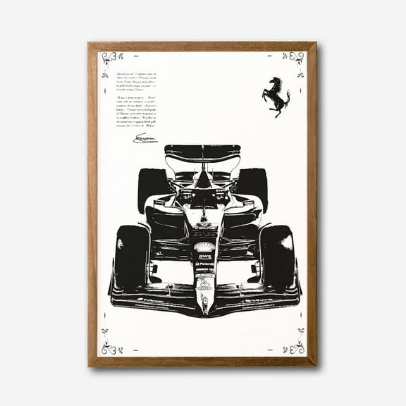 Ferrari Formula 1 Monochrome Canvas Wall Art &ndash; Modern Racing Car Decor