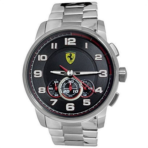 Ferrari Heritage Chronograph Black Dial Stainless Steel Mens Watch 830065