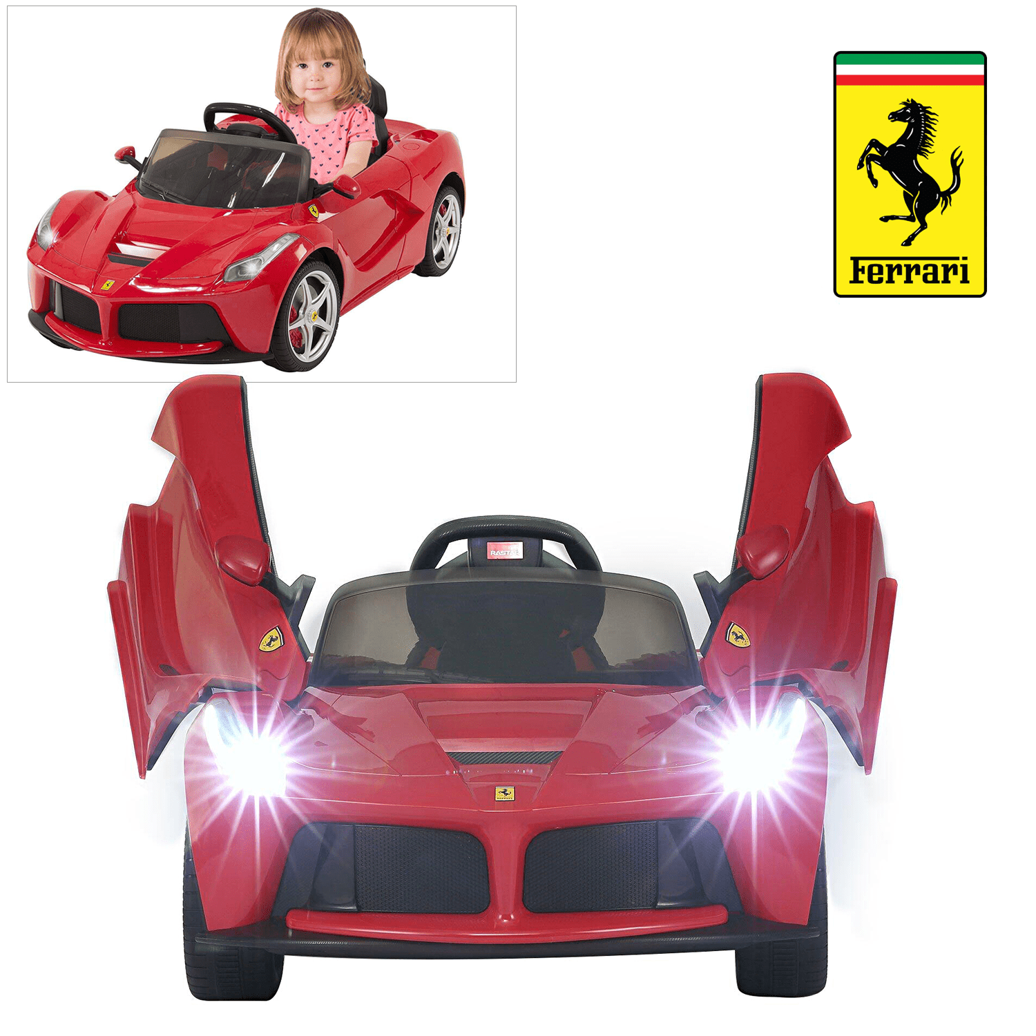 Ferrari LaFerrari Ride On Car With Remote Control For Kids 12V Power Battery Official Licensed Kid Car To Drive With 2.4G Radio Parental Control Red