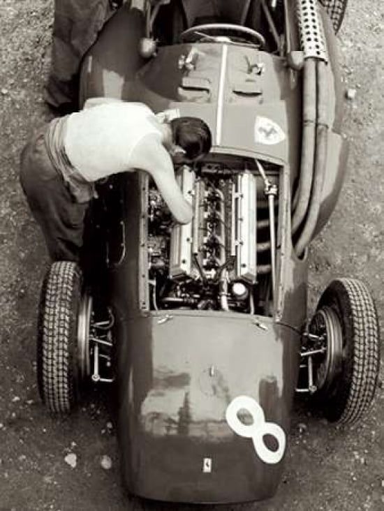 Ferrari Mechanic French GP 1954 Canvas Art - Jesse Alexander (18 x 24)
