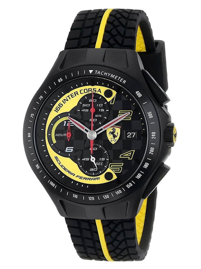 Ferrari Men's 0830078 Race Day Black and Yellow Dial Chrono Watch