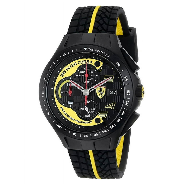 Ferrari Men's 0830078 Race Day Black and Yellow Dial Chrono Watch