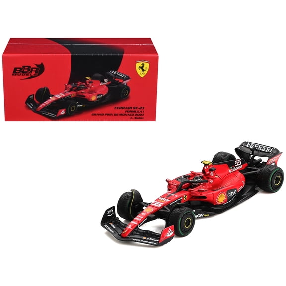 Ferrari SF-23 #55 Carlos Sainz Formula One F1 "Monaco GP" (2023) 1/64 Diecast Model Car by BBR Models