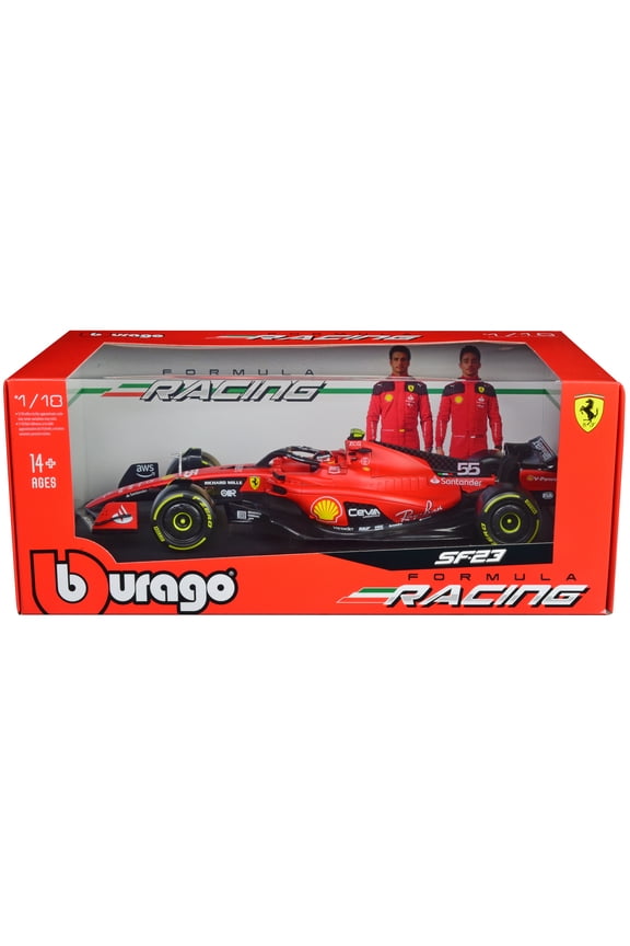 Ferrari SF-23 #55 Carlos Sainz Formula One World Championship (2023) "Formula Racing" Series 1/18 Diecast Model Car by Bburago