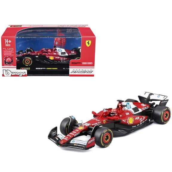 Ferrari SF-25 #16 Charles Leclerc Formula One F1 "World Championship" (2025) with Display Case 1/43 Diecast Model Car by Bburago