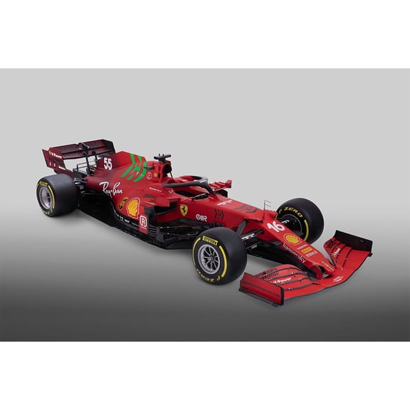 Ferrari SF21 Formula Racing Car Aerial View Wall Decor - 12x18 Inch Laminated Poster - Stunning Detail and Bold Colors