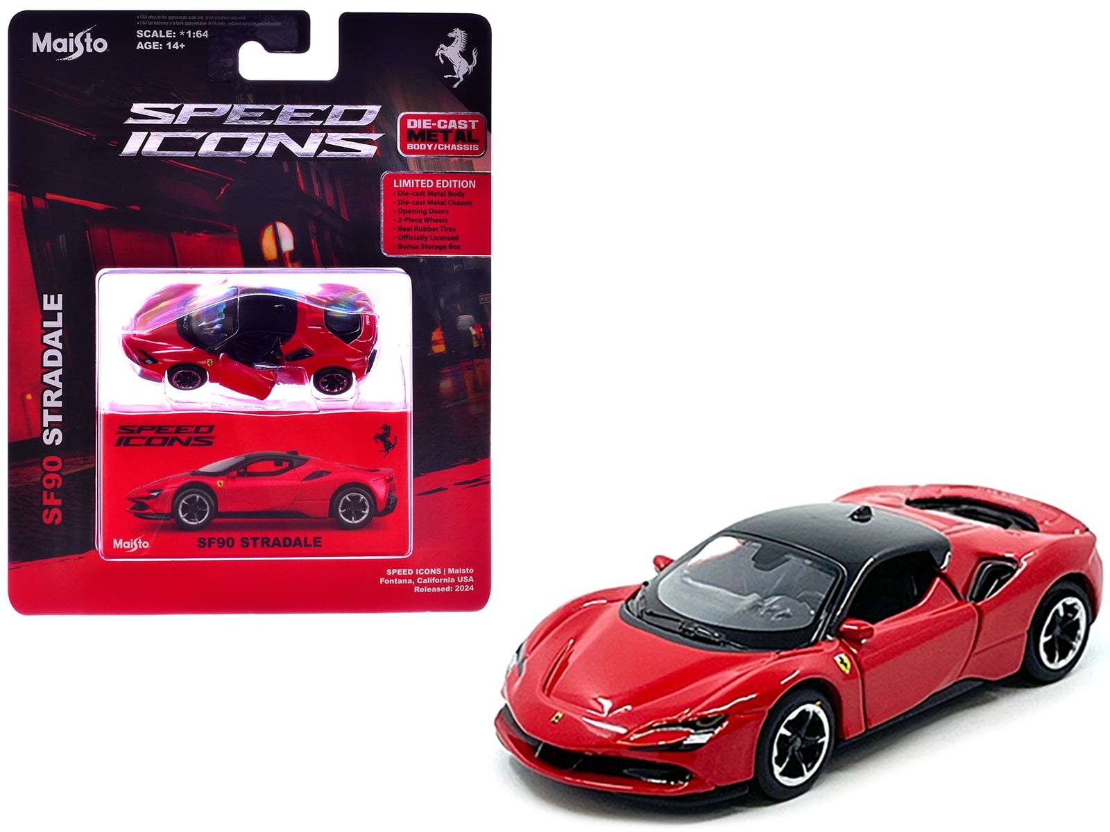 フェラーリSF90 STRADALE ミニカー レッド Ferrari SF90 XX Stradale Red with Black Top 