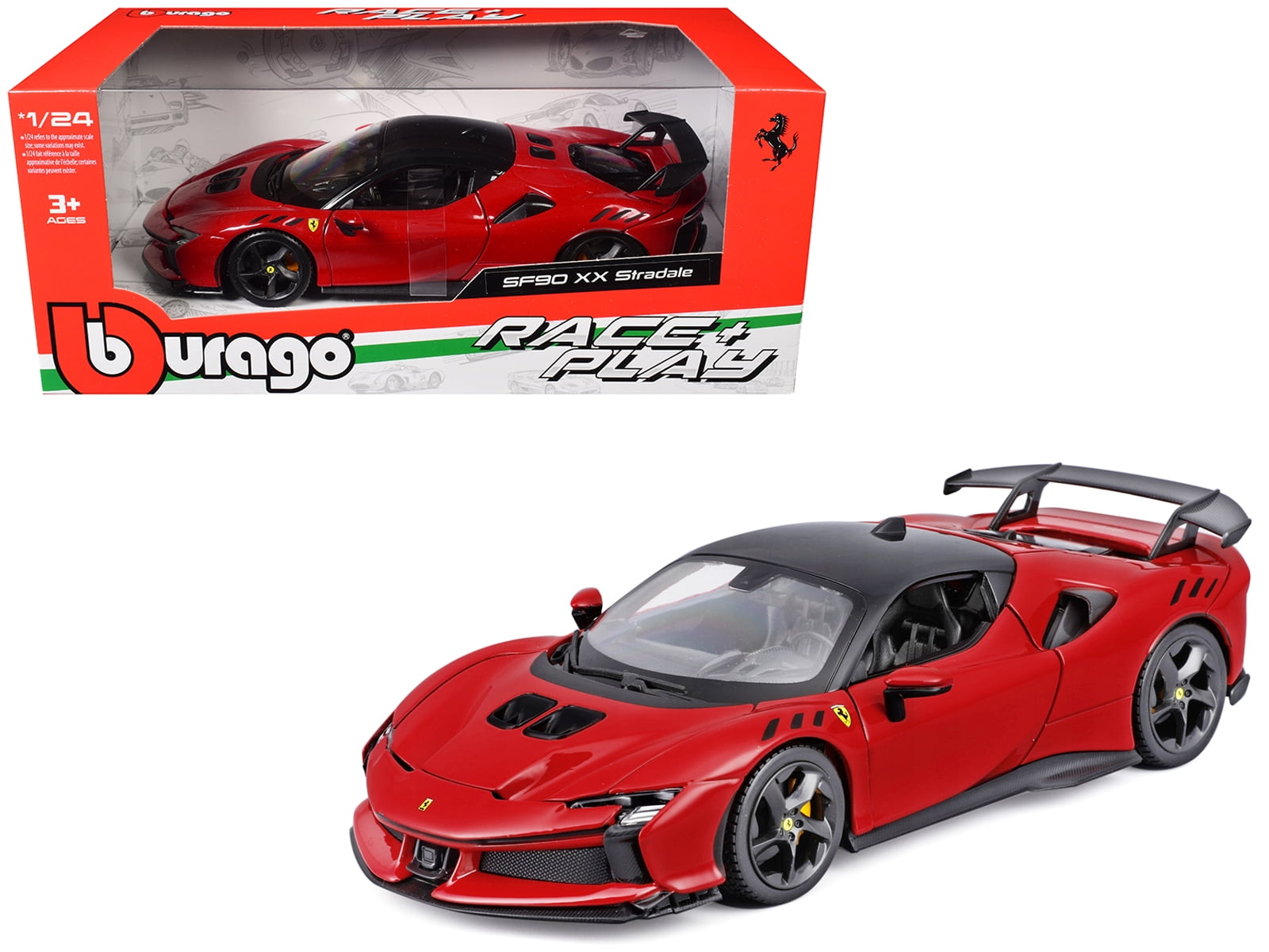Miniature Looksmart 1/43 - Ferrari SF90 XX Stradale 2024 - Blanc/Orange/Noir - LS551A - Neuf