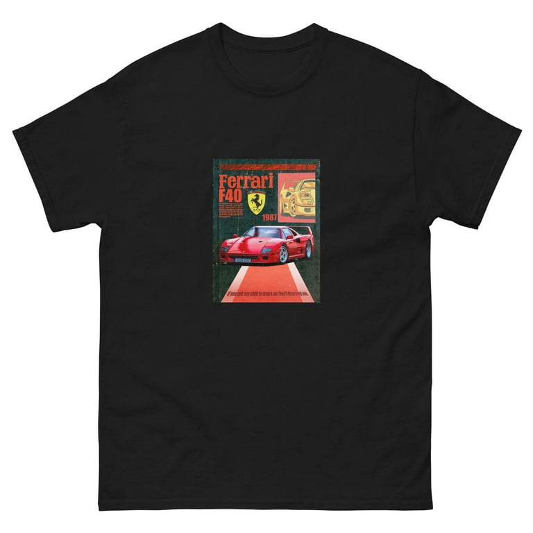 Gildan Ferrari T Shirt Old Vintage Ferrari Image High Quality Cotton Men s Size Large Black