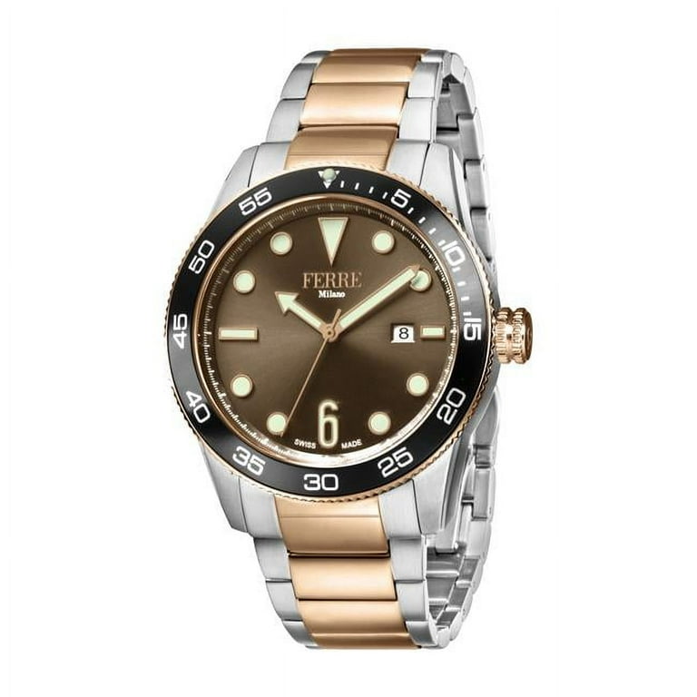Ferre Milano FM1G109M0071 Mens Two-Tone Brown Dial Date Wrist